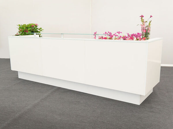 3 metre welcome reception counter hire