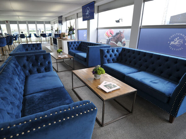 Luxury Marlborough sofas in the Cheltenham Festival VIP lounge