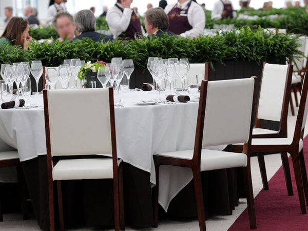 Brompton chairs in the VIP dining restaurant at Cheltenham Festival