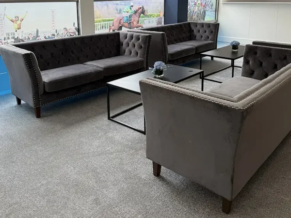 Marlborough 3-seater Grey Velour Sofa