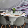 round conical tables