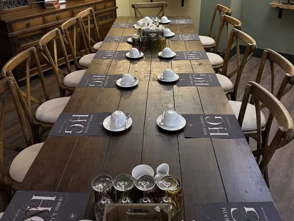 Dark Oak Cross Back Chairs
