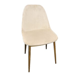 Beige Velour Chair With Gold Legs