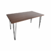 Rectangular Walnut Table With Copper Hairpin Legs