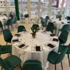 Green Velour Chair with Black Legs