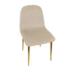 Velour Chair with Gold Legs Blue