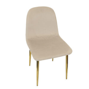 Velour Chair with Gold Legs Blue